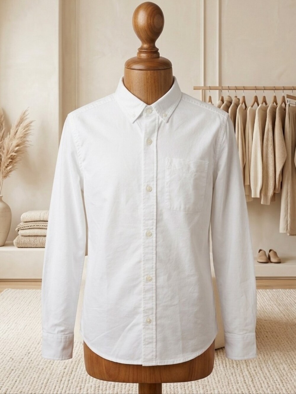The Children’s Place Boys White Long Sleeve Button-Up Shirt NWT Size L 10-12
